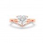 Rose Gold Heart Solitaire Ring