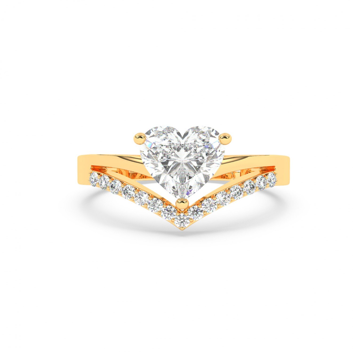 Gold Heart Solitaire Ring Gold Heart Solitaire Ring