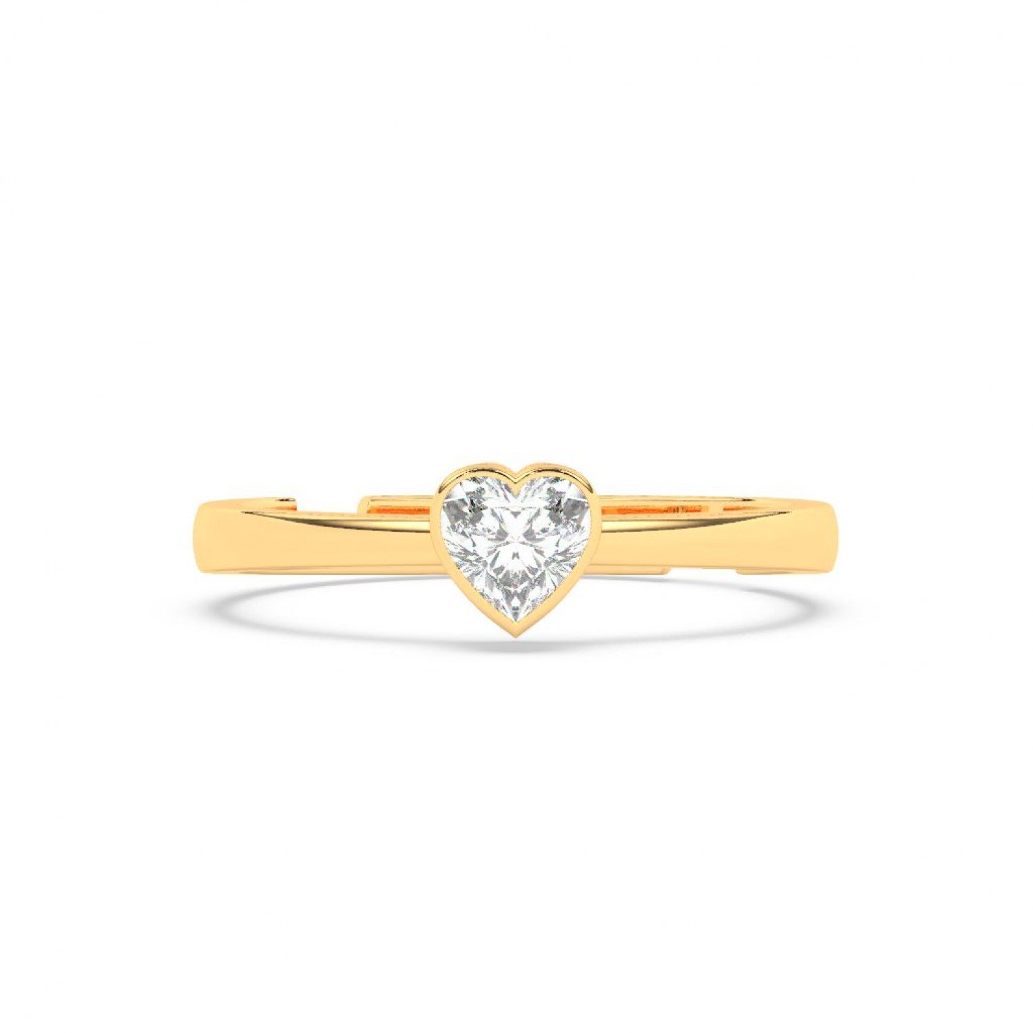 Gold Heart Solitaire Sterling Ring Gold Heart Solitaire Sterling Ring