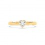 Gold Heart Solitaire Sterling Ring