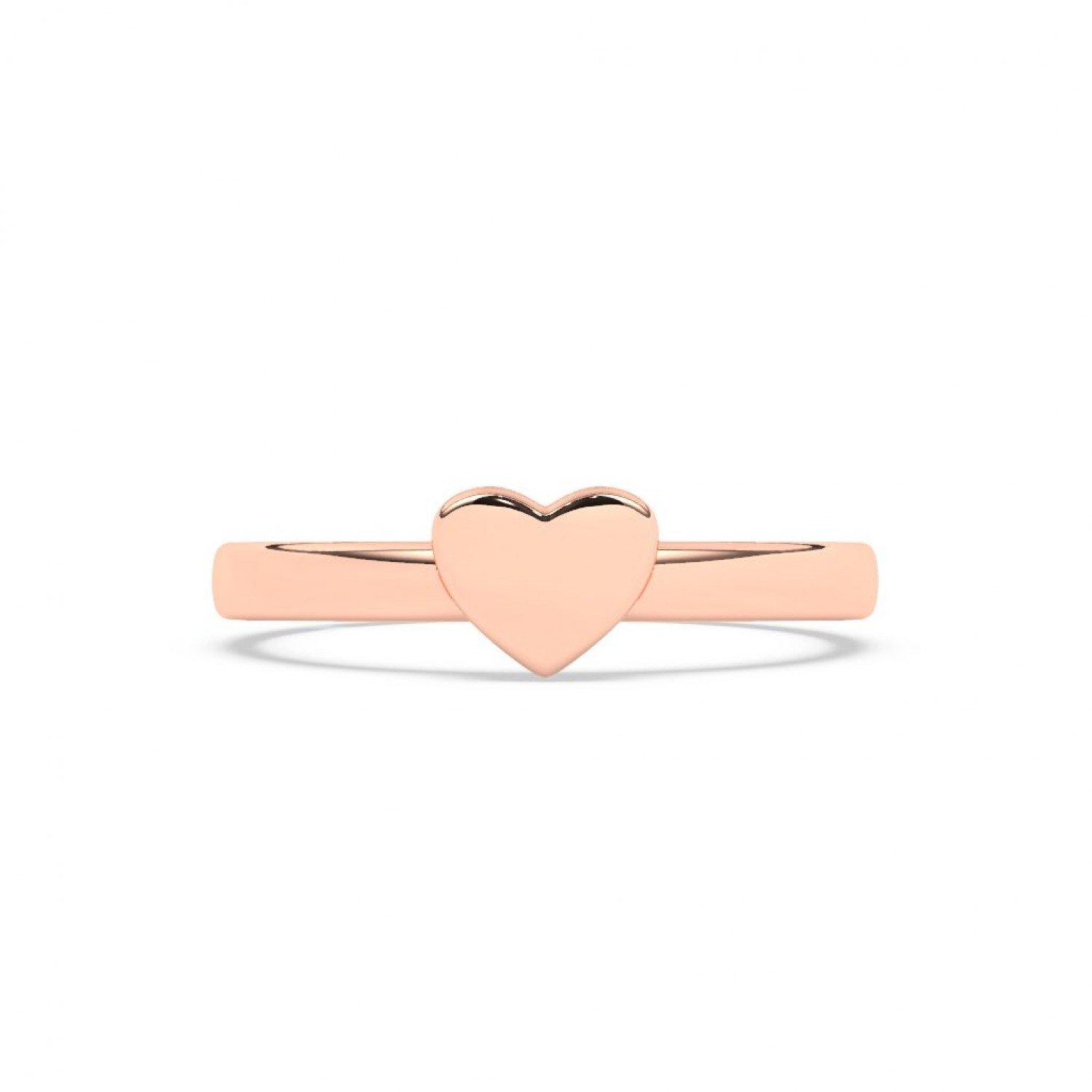 Rose Gold Glossy Finished Heart Ring