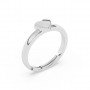 Silver Glossy Finished Heart Ring