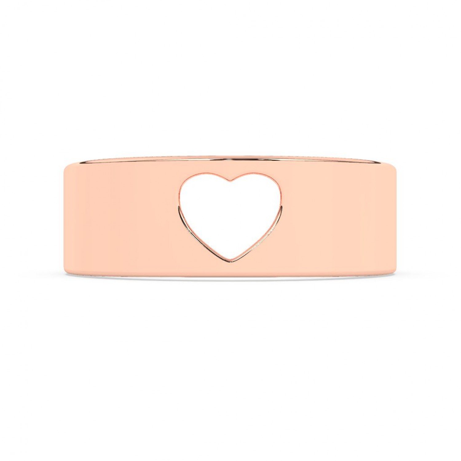 Rose Gold Heart Mens Band Rose Gold Heart Mens Band