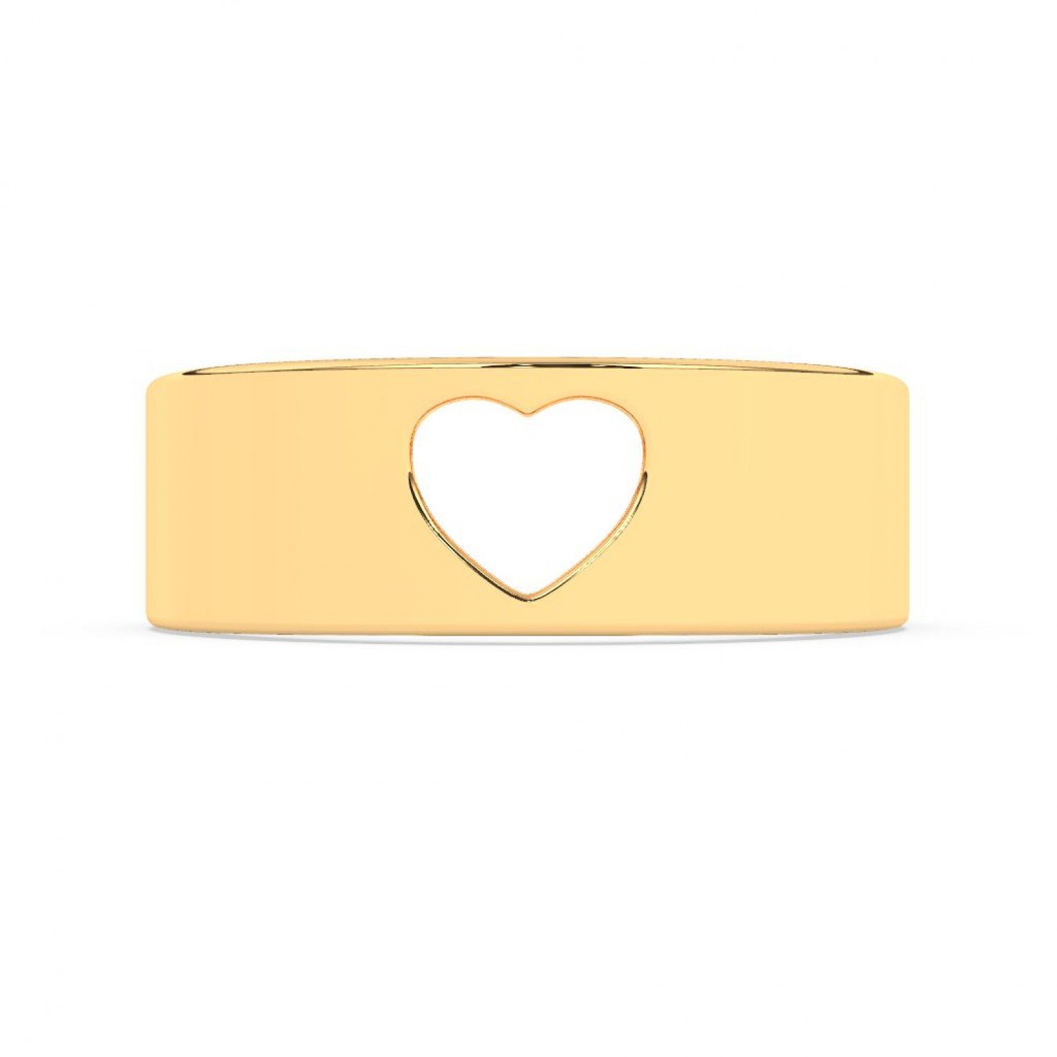 Gold Heart Mens Band