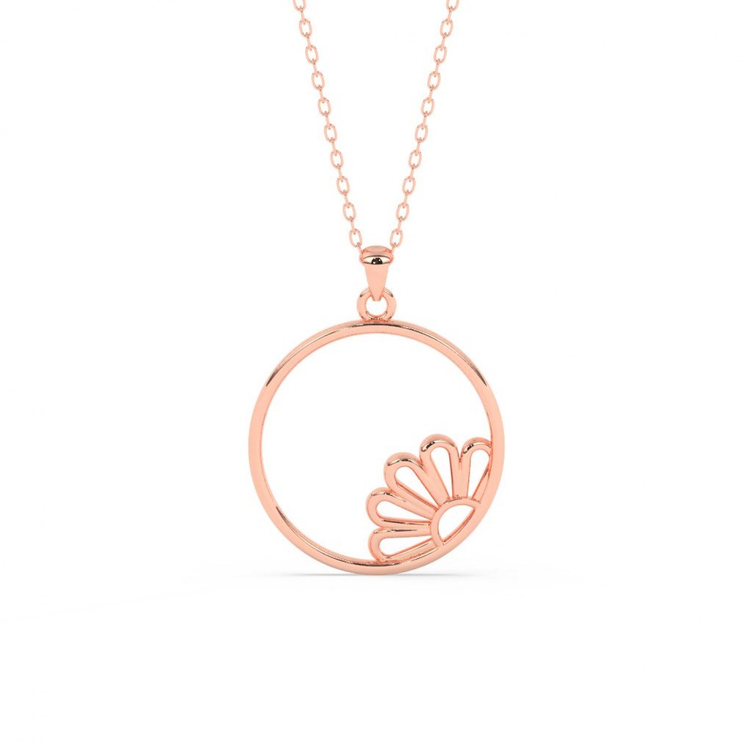 Rose Gold Floral Bloom Pendent