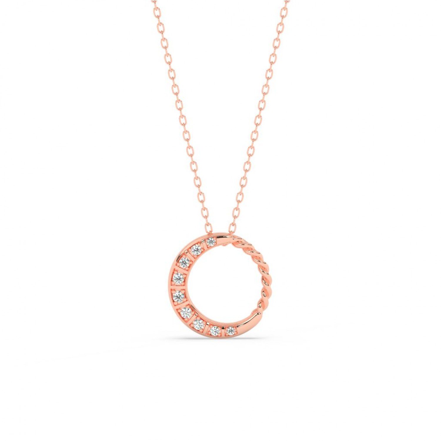 Rose Gold Round Pendent With Chain Rose Gold Round Pendent With Chain