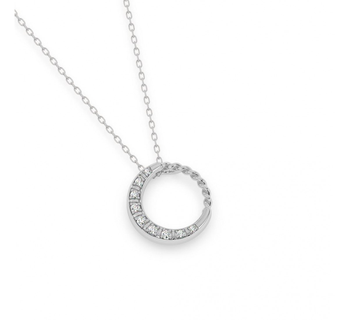 Silver Round Pendent With Chain
