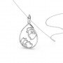 Silver Eddy Floral Marquise Pendent