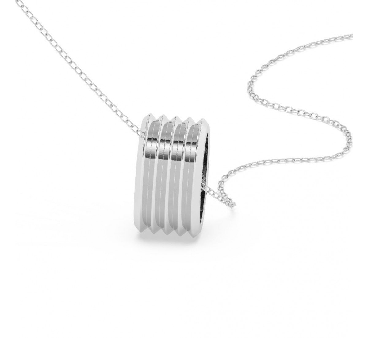 Silver Bangal Style Pandent With Link Chain