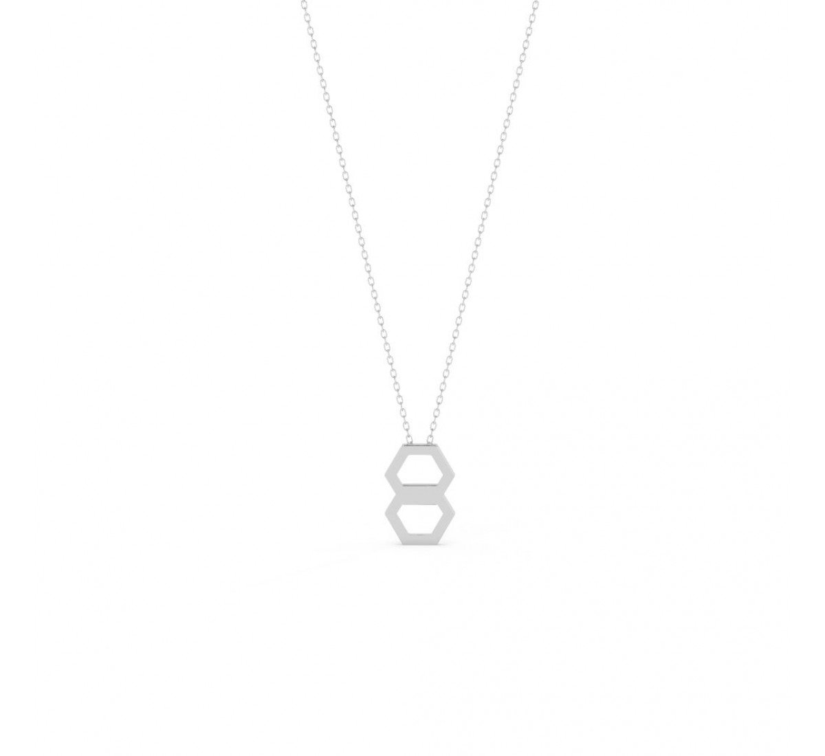 Silver Double Hexagon Pendent
