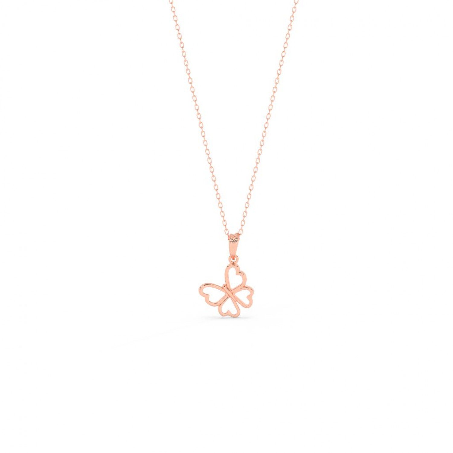 Rose Gold Butterfly Pendant With Link Chain Rose Gold Butterfly Pendant With Link Chain