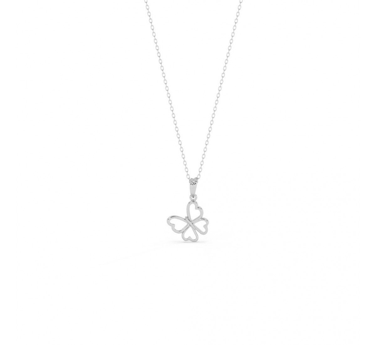 Silver Butterfly Pendant With Link Chain