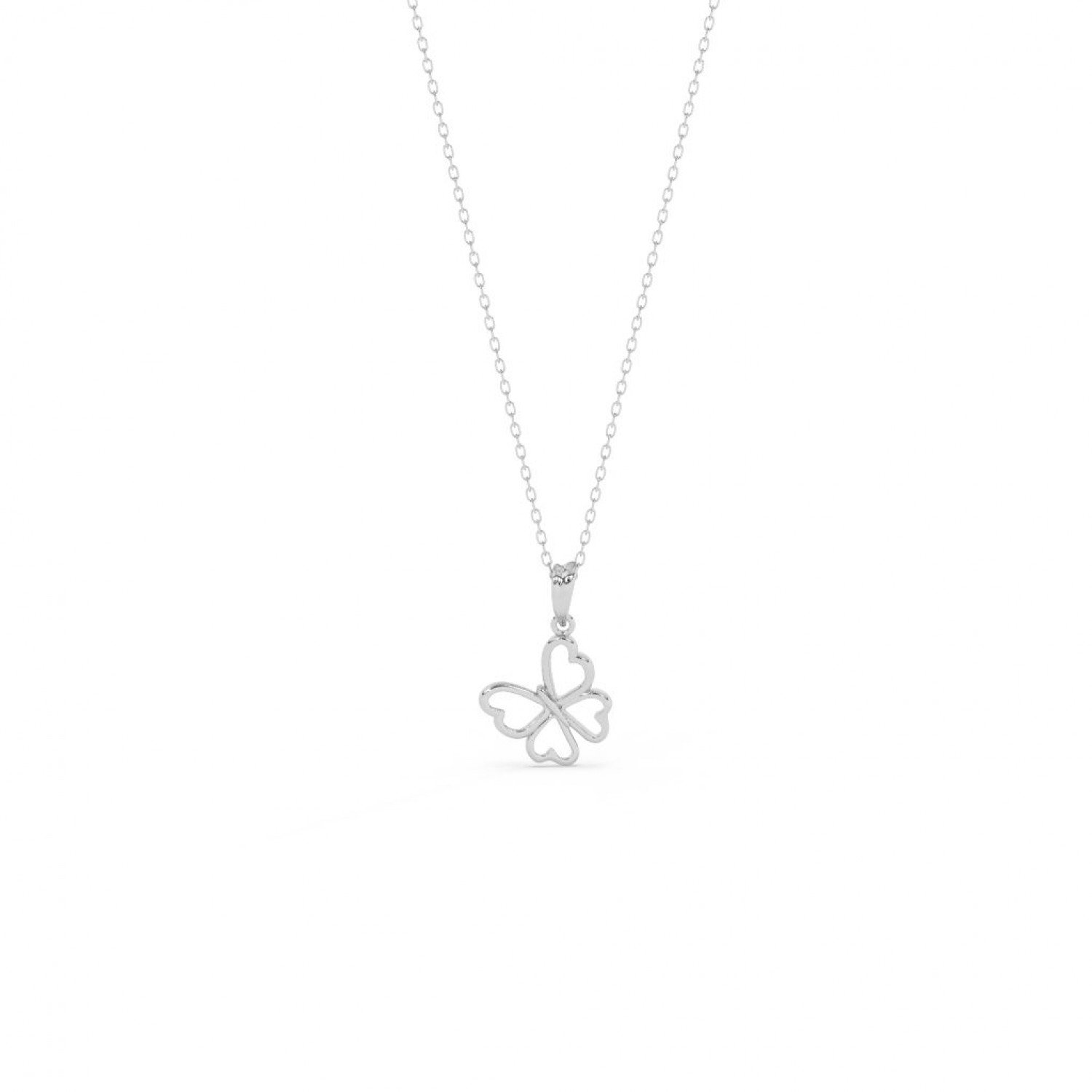 Silver Butterfly Pendant With Link Chain
