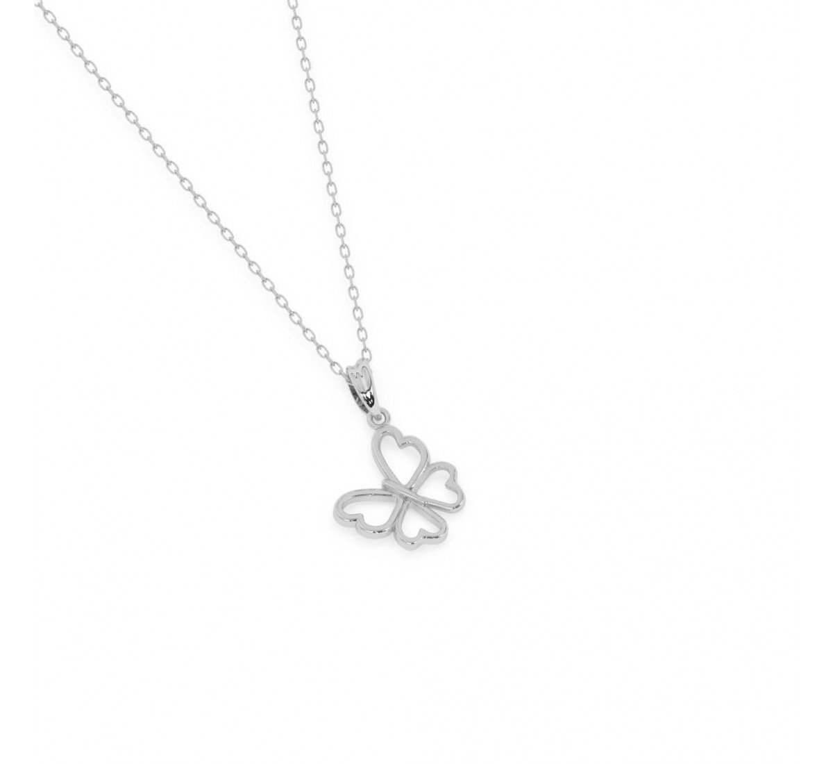 Silver Butterfly Pendant With Link Chain