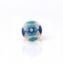 Silver Aquamarine Blue Floral Cocktail Ring