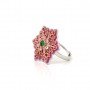 Silver Revolving Pink Cocktail Ring