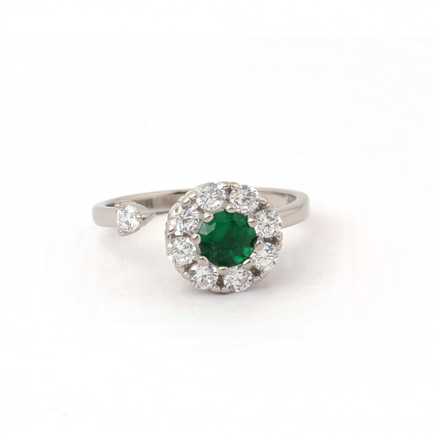 Silver Green Zircon Cluster Ring Silver Green Zircon Cluster Ring