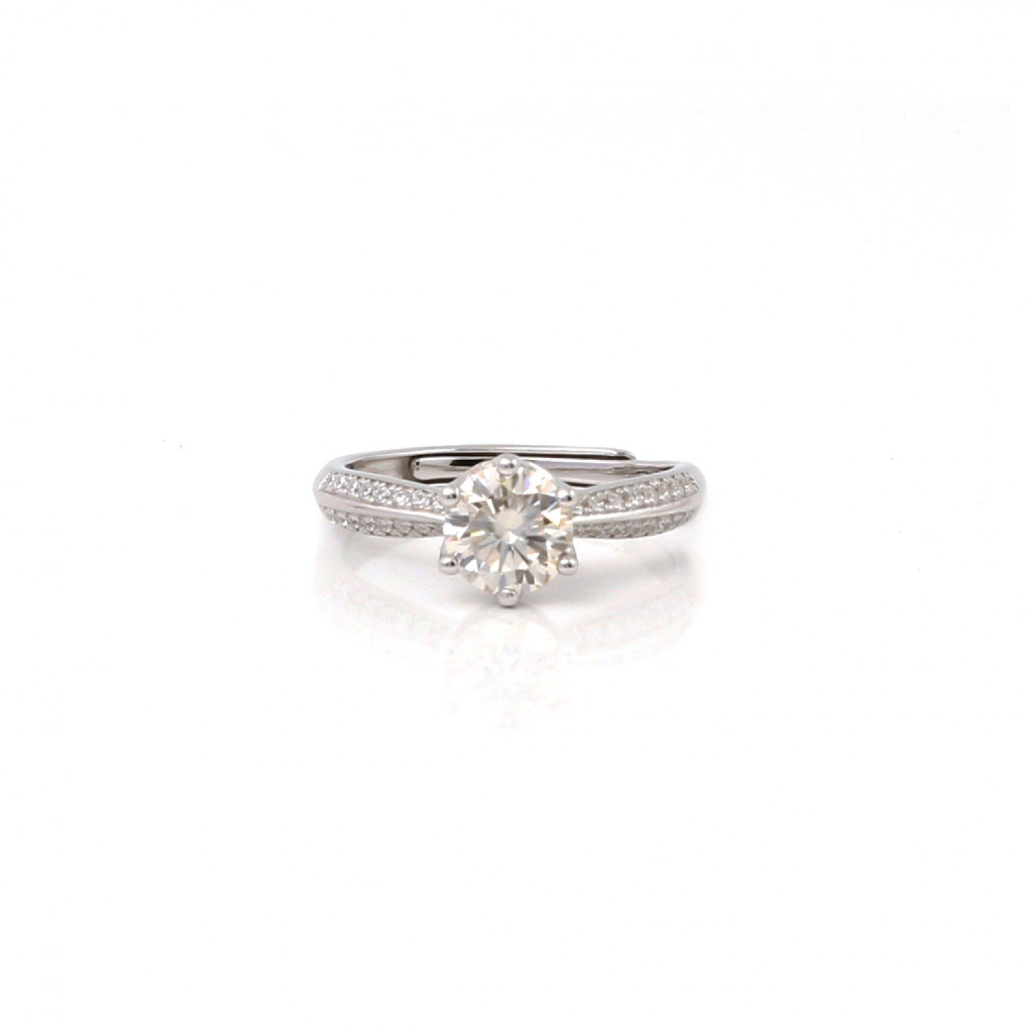 Silver Solitaire Elliptica Zircon Ring Silver Solitaire Elliptica Zircon Ring