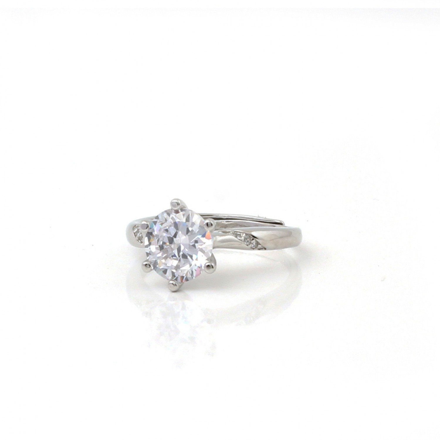 Silver Evergreen Engagement Zircon Ring Silver Evergreen Engagement Zircon Ring