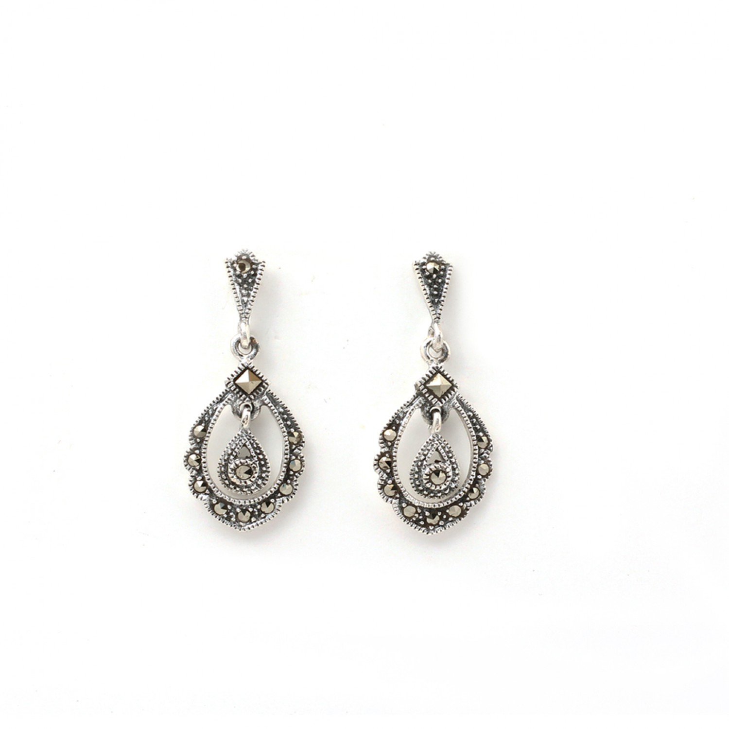 Silver Oxidised Classic Earrings