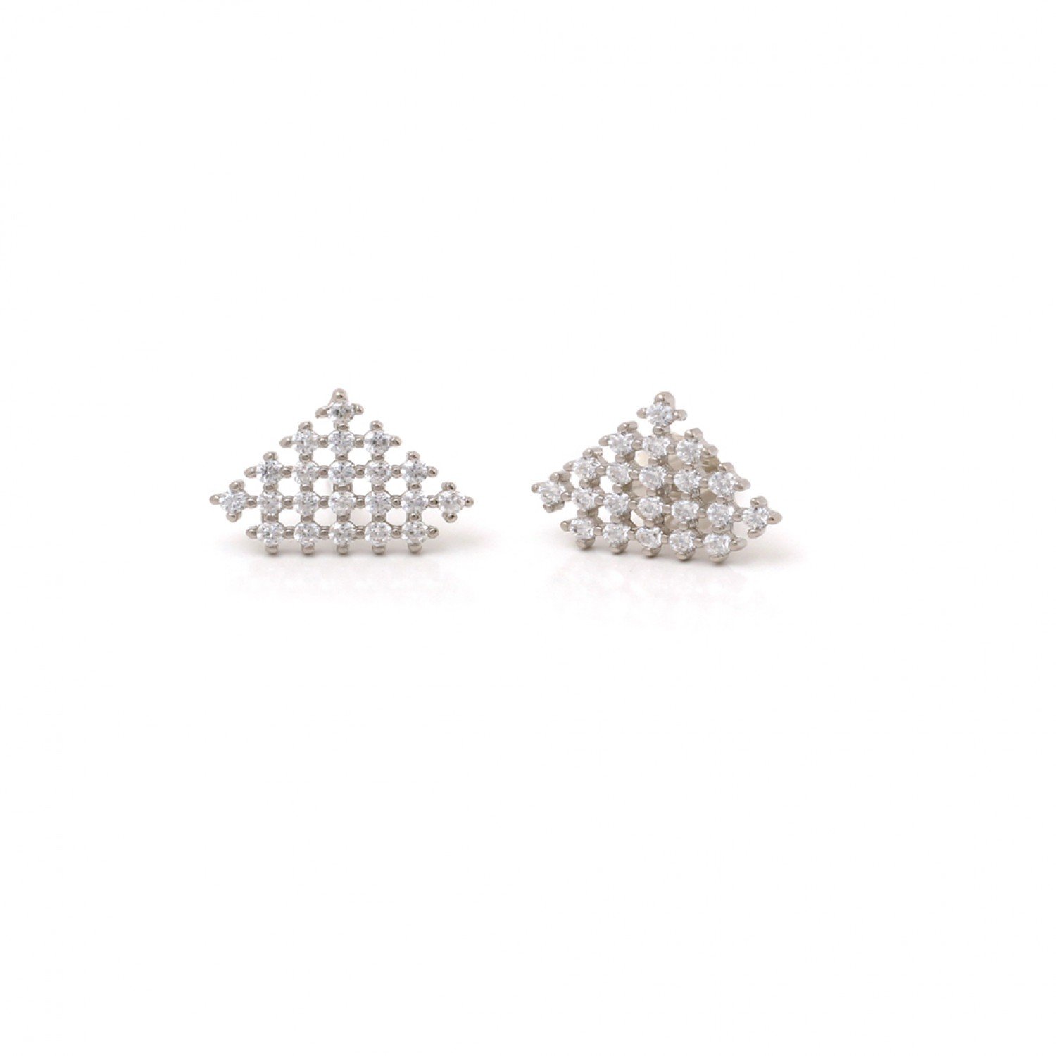 Silver Zircon Triangle Shape Studs Silver Zircon Triangle Shape Studs