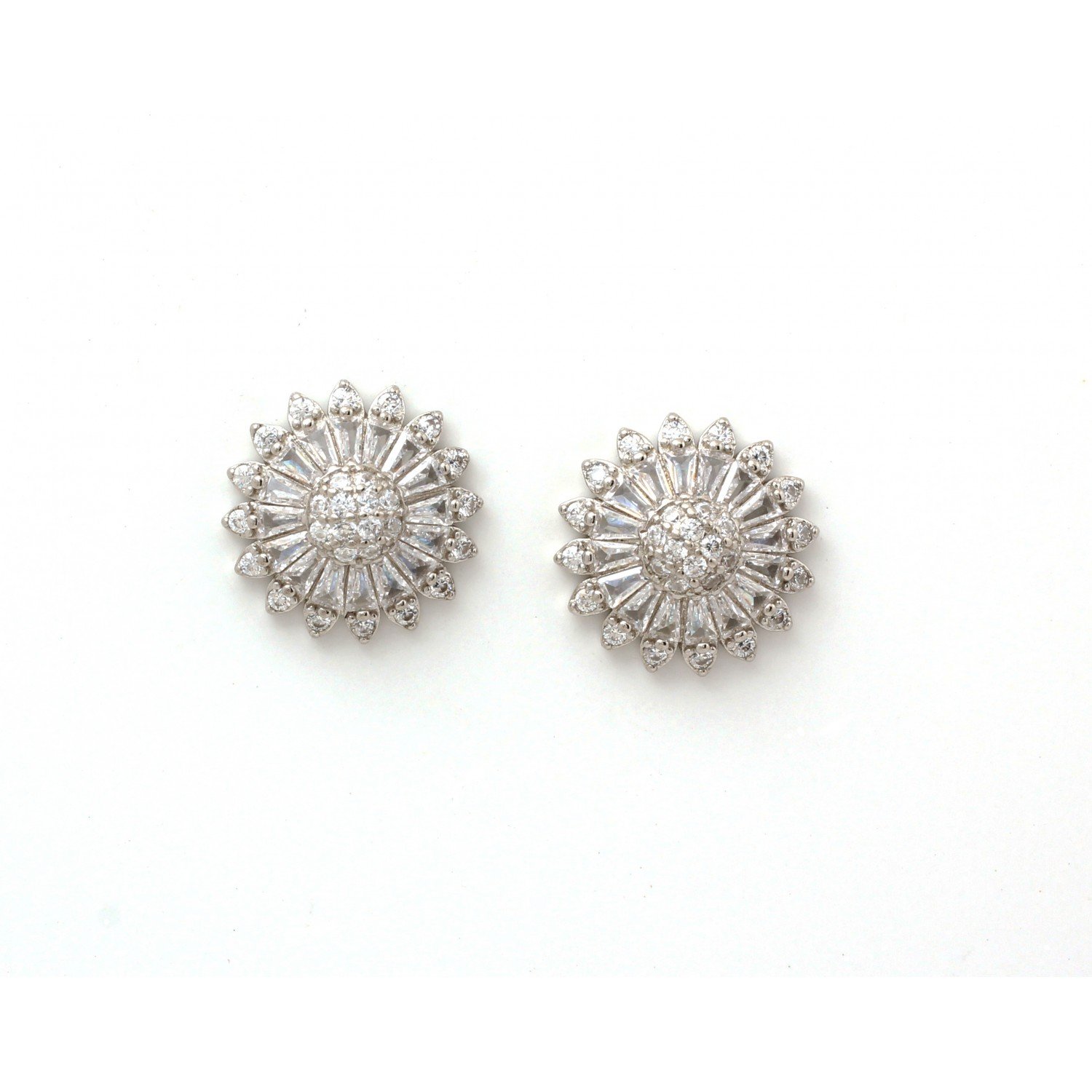Silver Crystal Cluster Round Studs Silver Crystal Cluster Round Studs