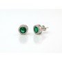Silver Aqua Green Studs