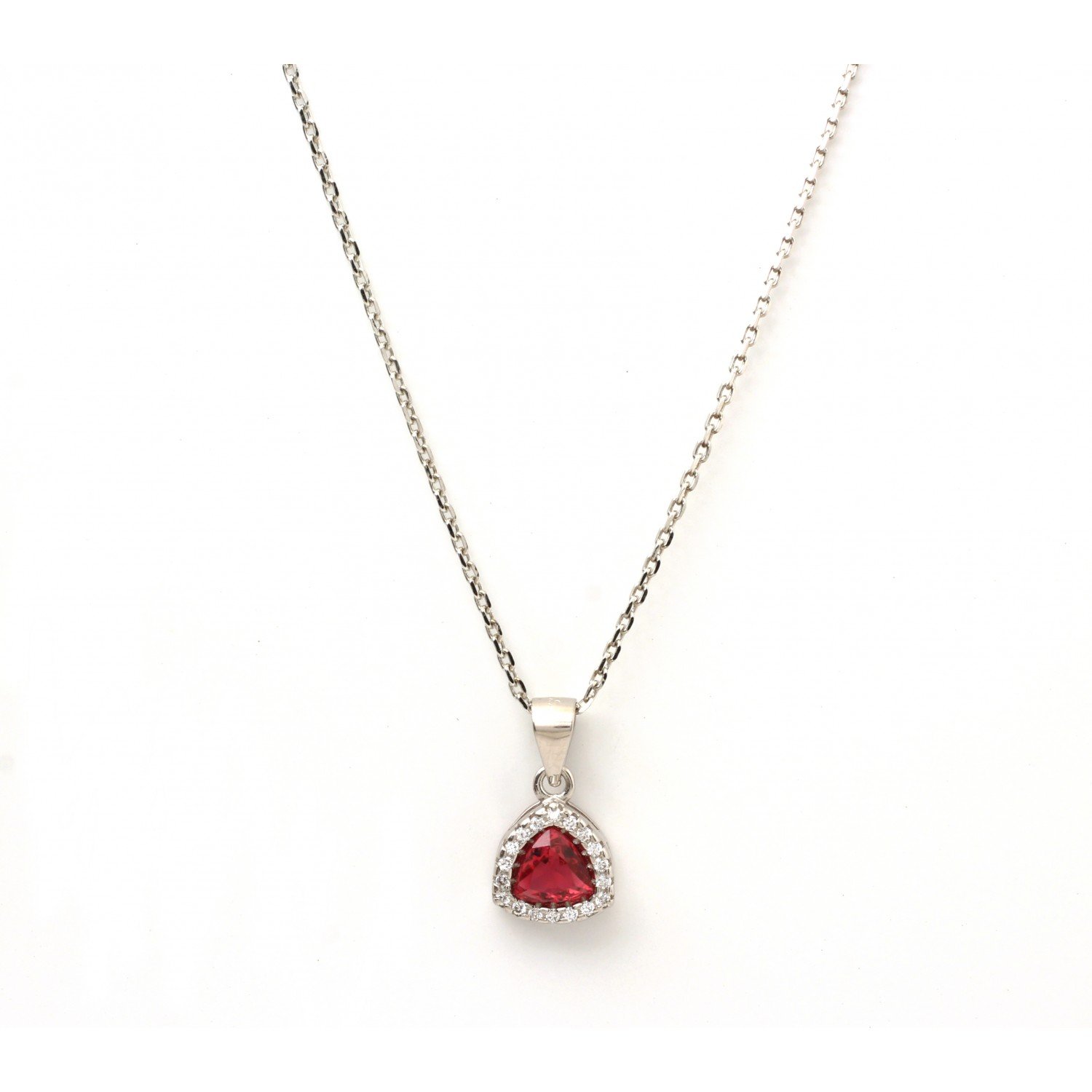 Silver Triangle Red Pendent Silver Triangle Red Pendent