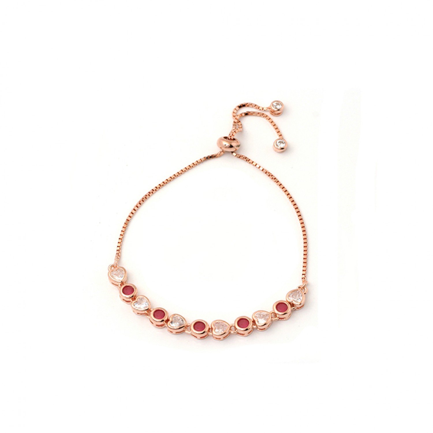 Rose Gold Heart Shaped Stone Bracelet
