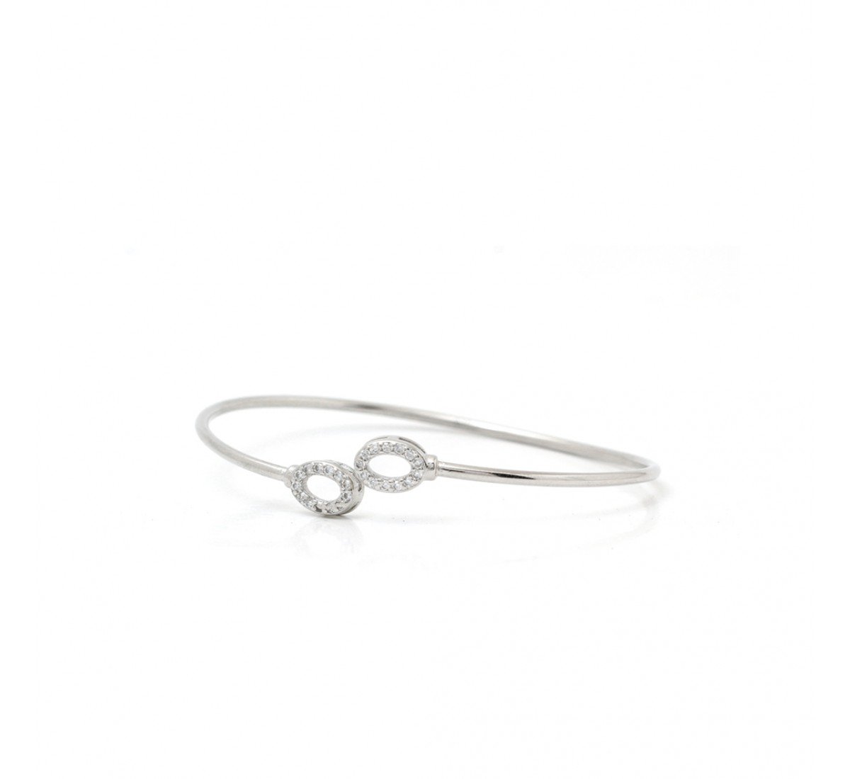 Silver Duo Oval Flexible Bracelet