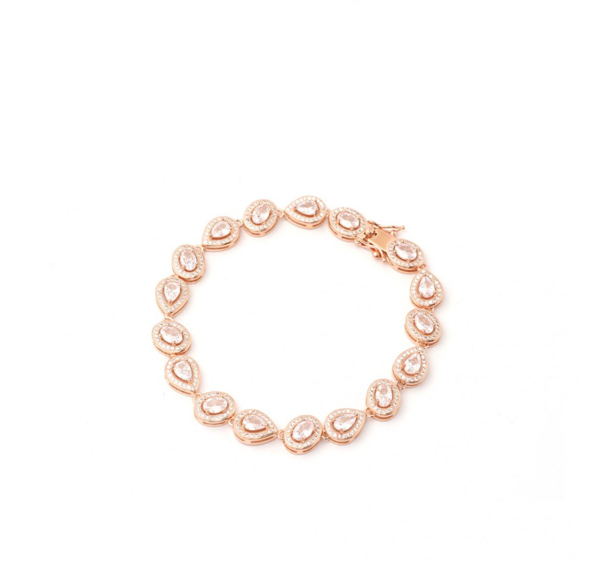 Rose Gold Exquisite Framed Pears Bracelet