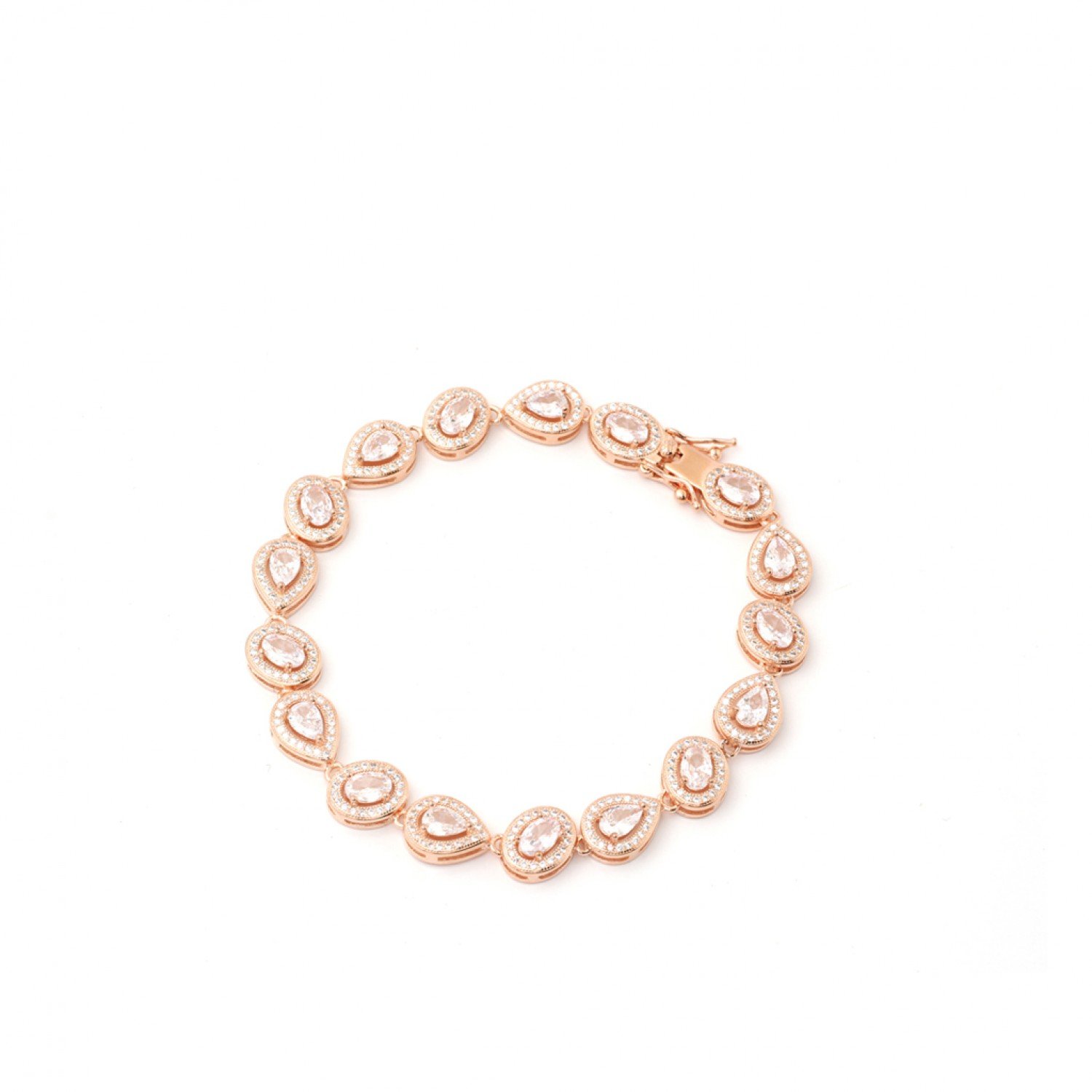 Rose Gold Exquisite Framed Pears Bracelet