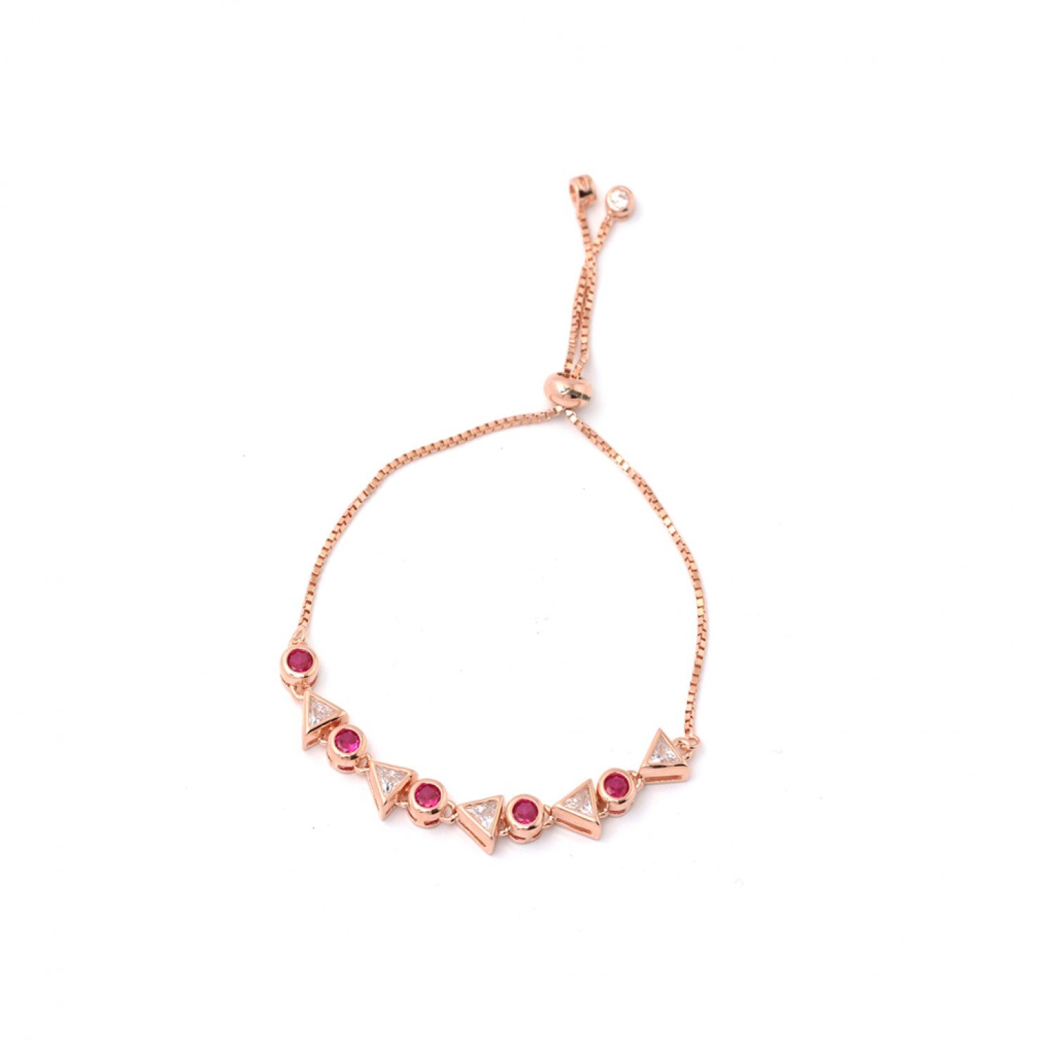 Rose Gold Fancy Triangle Bracelet