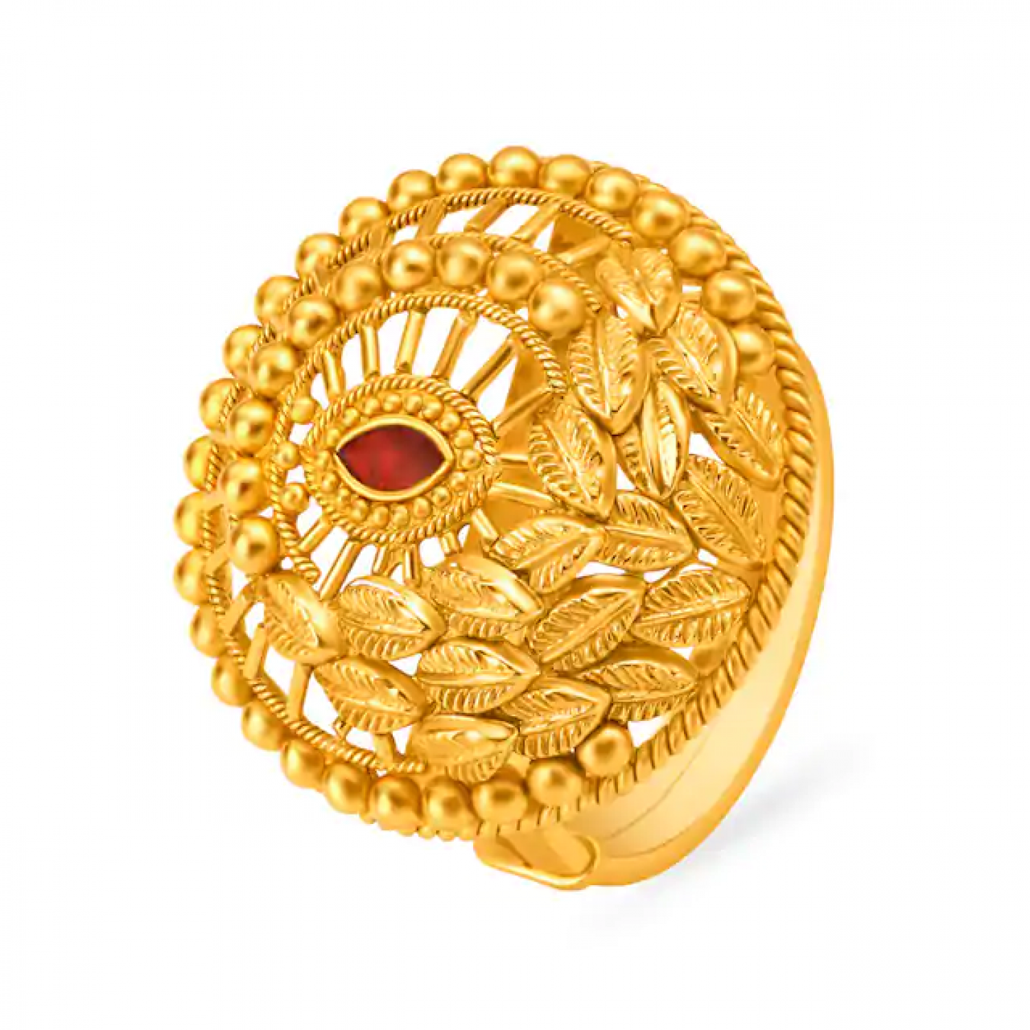 Scarlet Meenakari Gold Ring