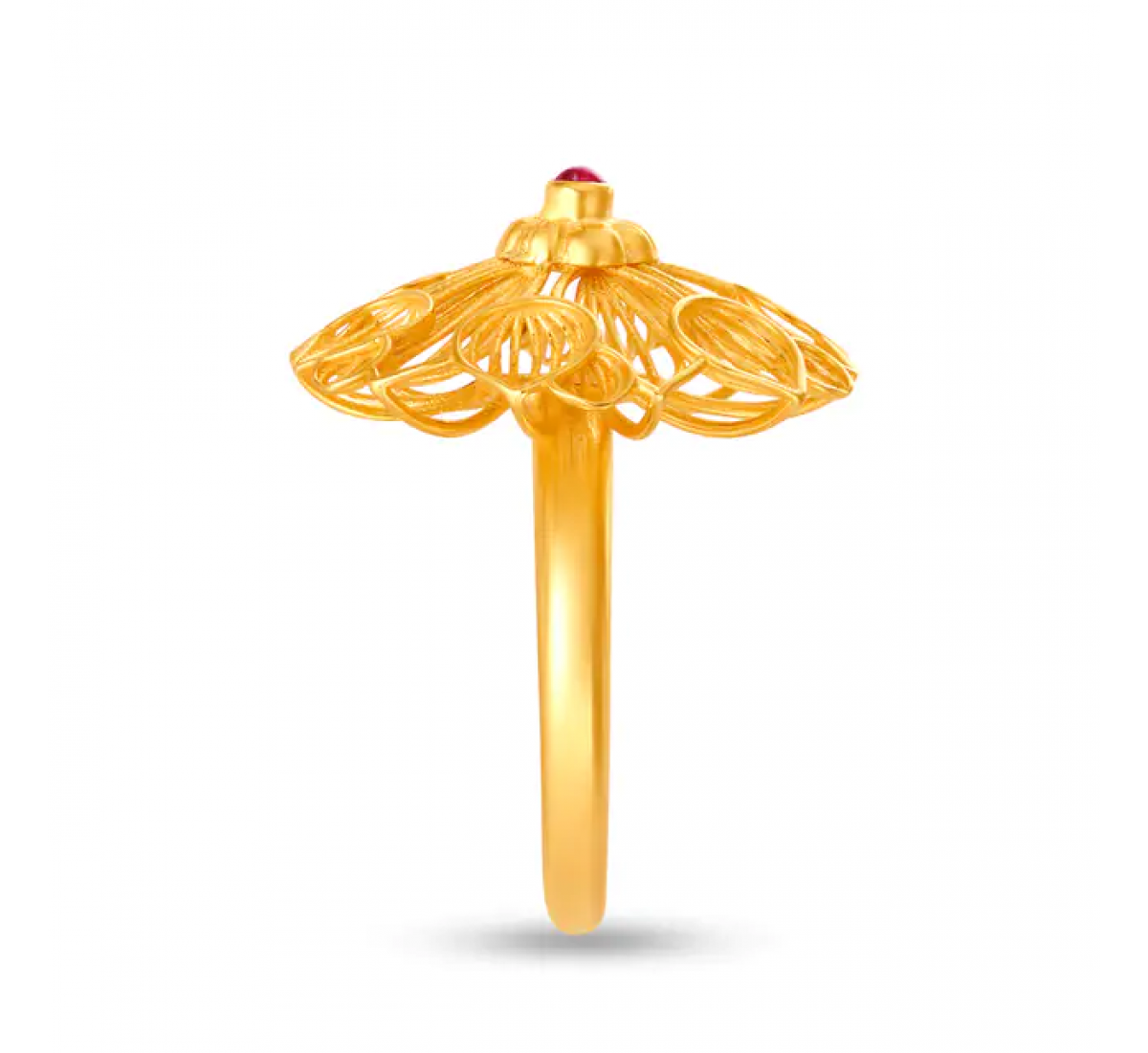Overlapping Gold Leaves Ring