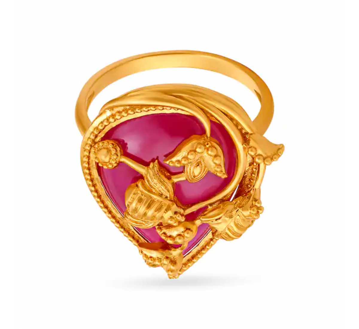 Alluring Teardrop Gold Ring