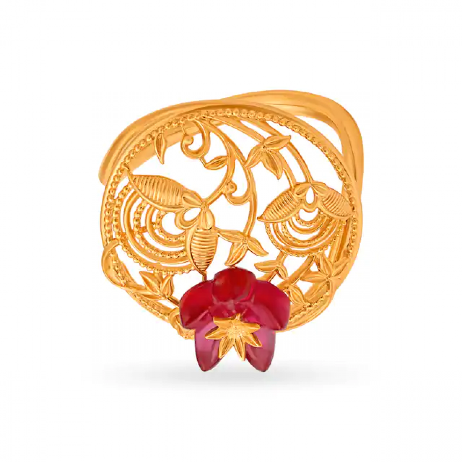 Intricate Floral Gold Ring