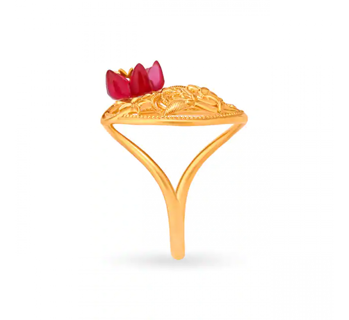 Intricate Floral Gold Ring