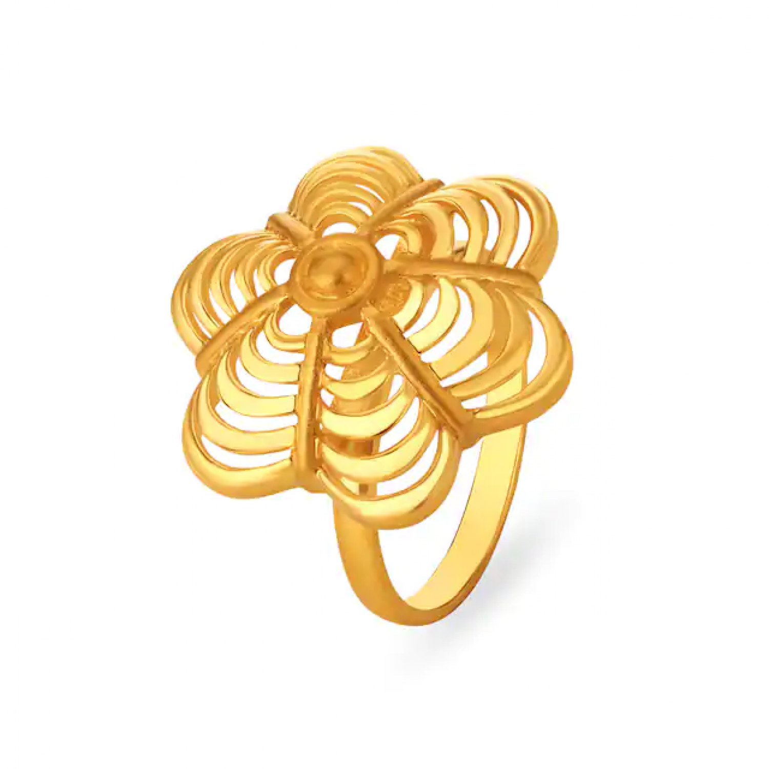Lustrous Gold Flower Ring