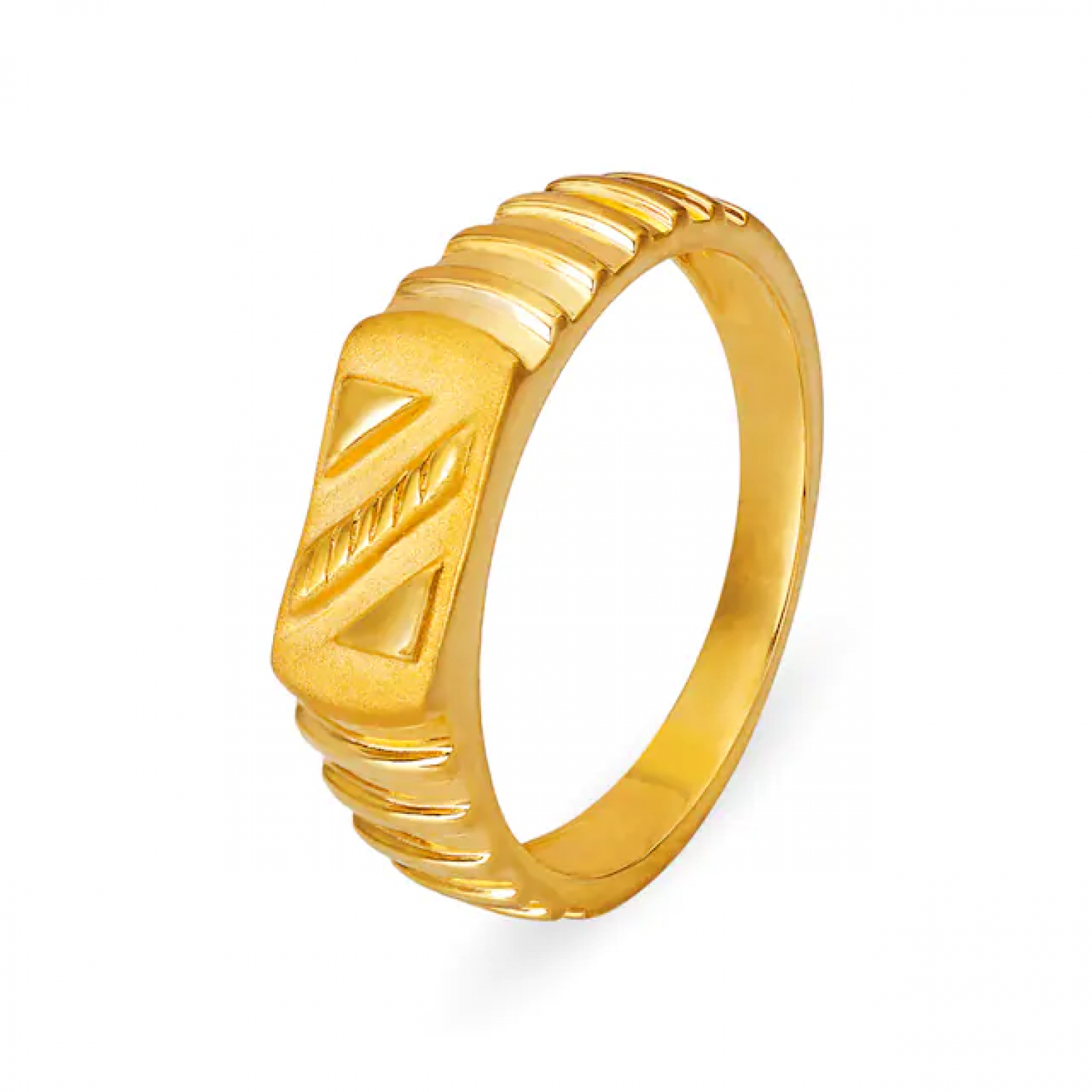 Edgy Gold Ridge Patterned Ring Edgy Gold Ridge Patterned Ring