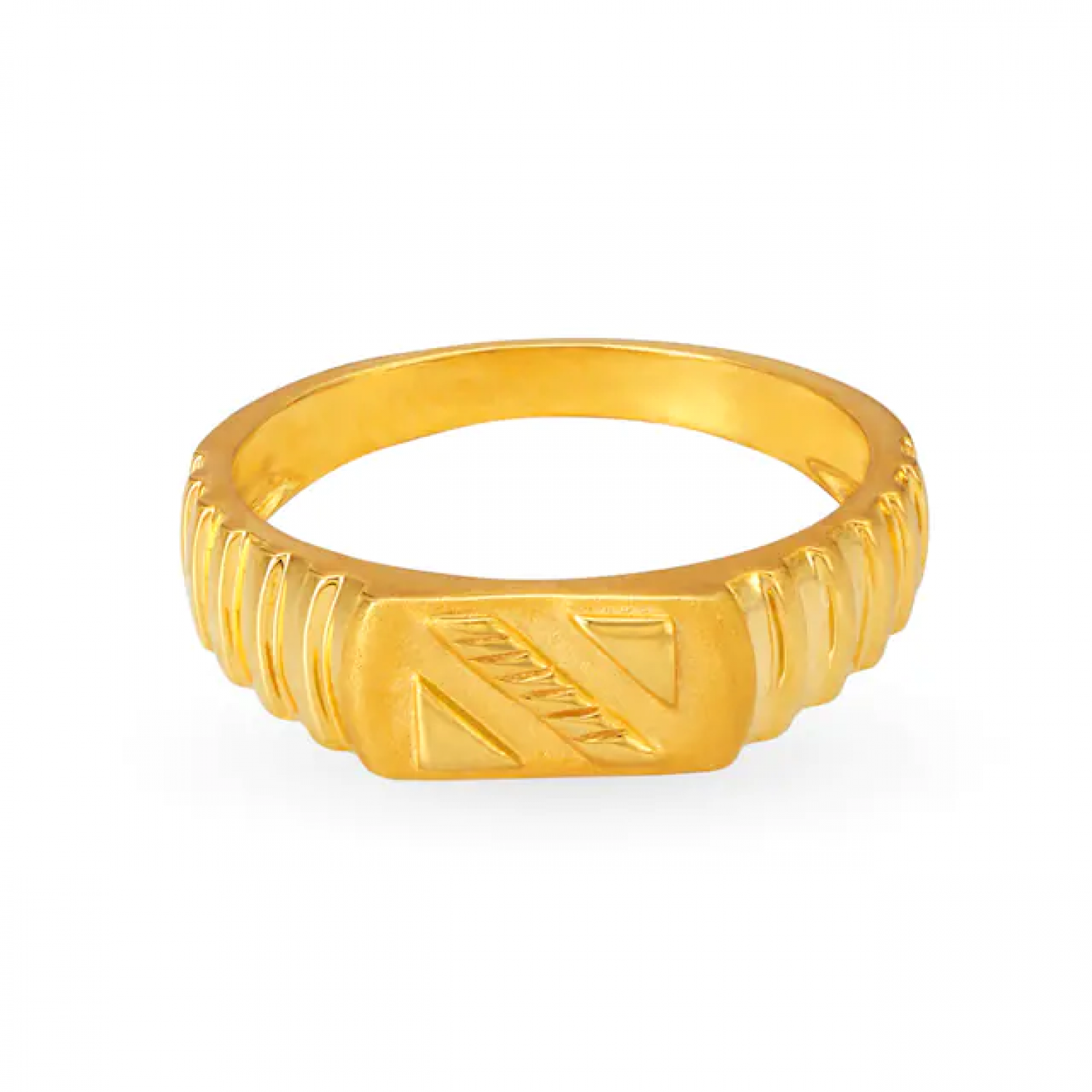 Edgy Gold Ridge Patterned Ring Edgy Gold Ridge Patterned Ring