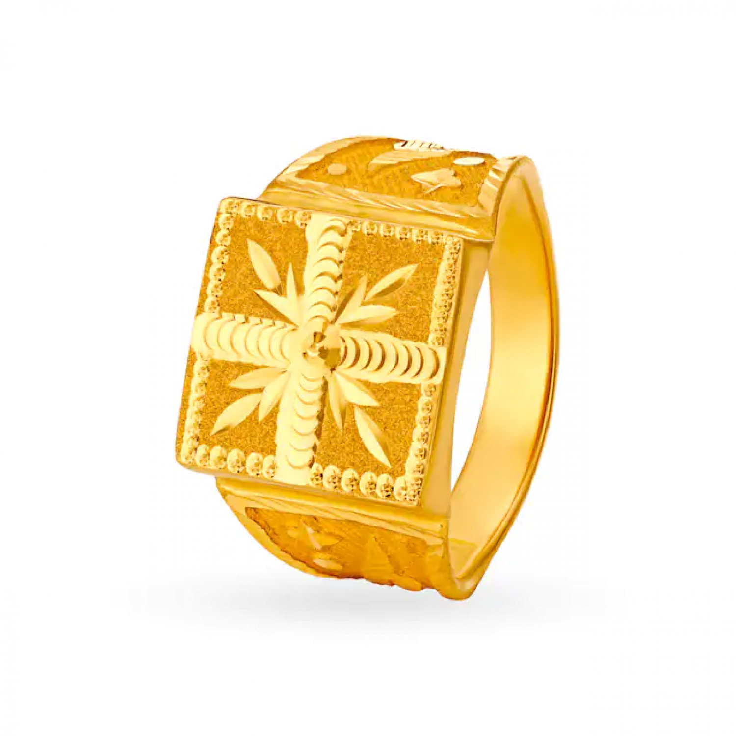 Geometric Oasis Gold Ring