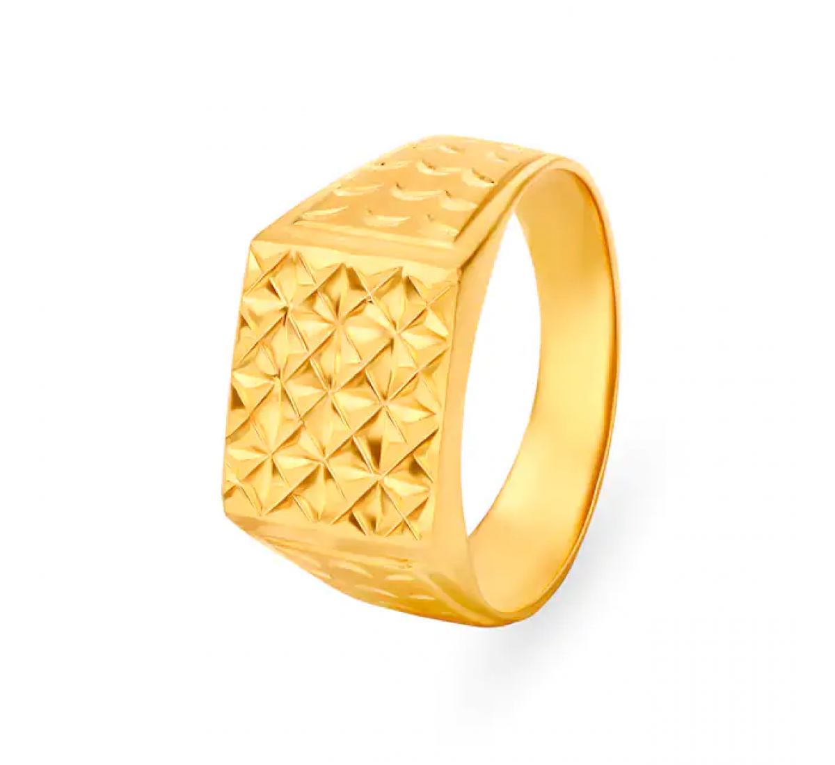 Leon Gold Textured Square Ring