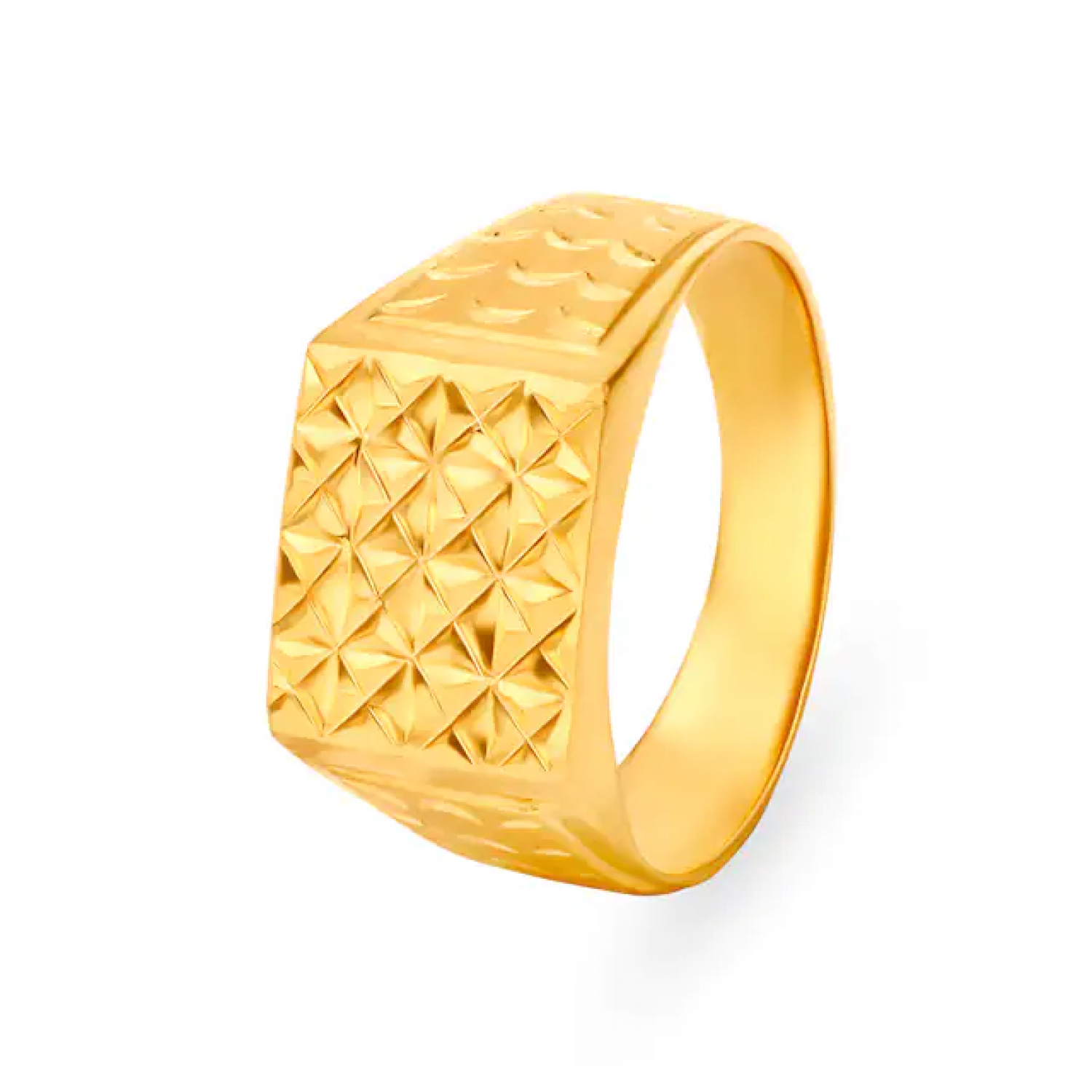 Leon Gold Textured Square Ring