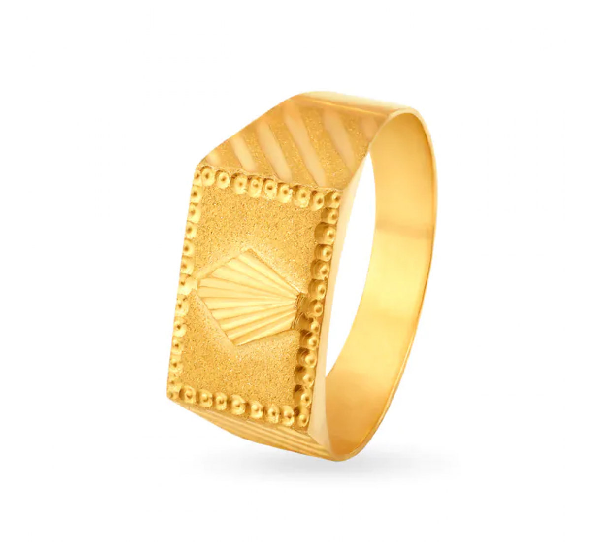 Textured Square Gold Ring