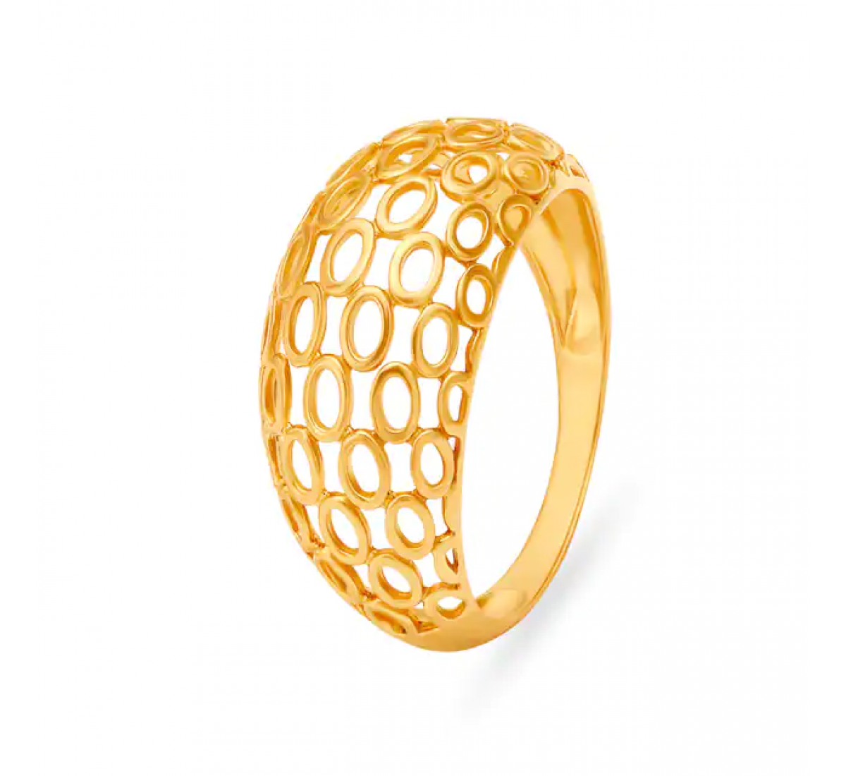 Elegant Mesh Etched Gold Ring