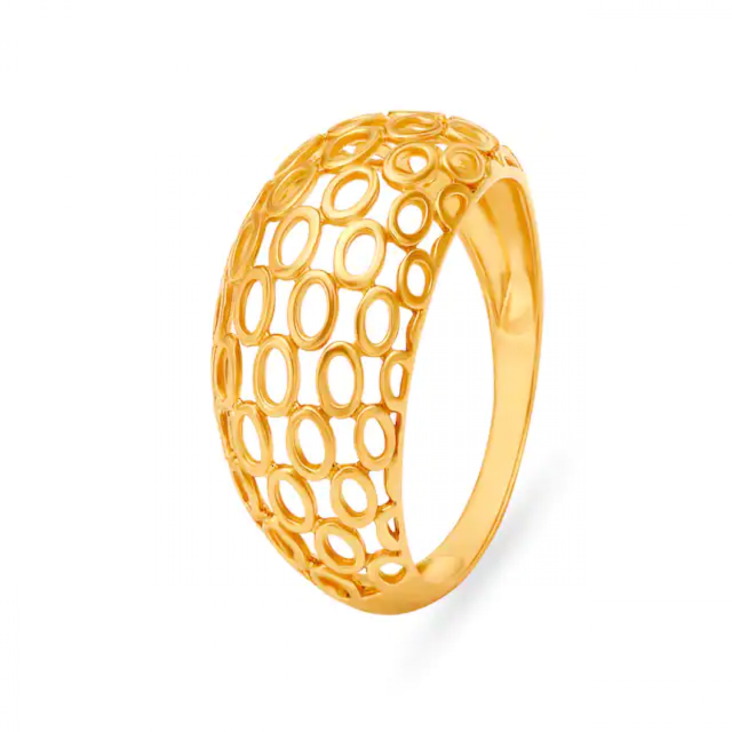 Elegant Mesh Etched Gold Ring