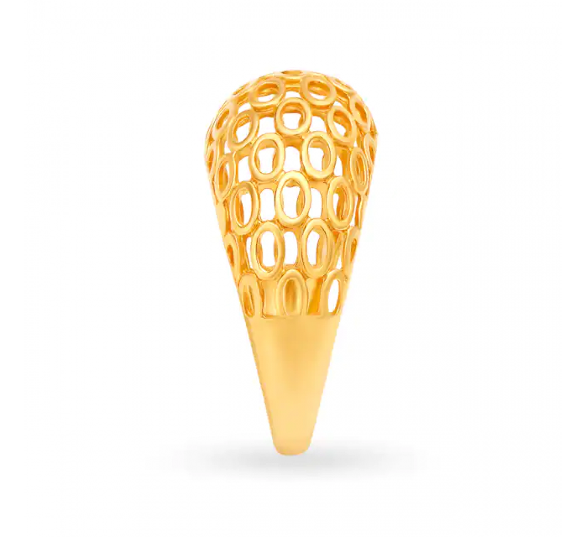 Elegant Mesh Etched Gold Ring