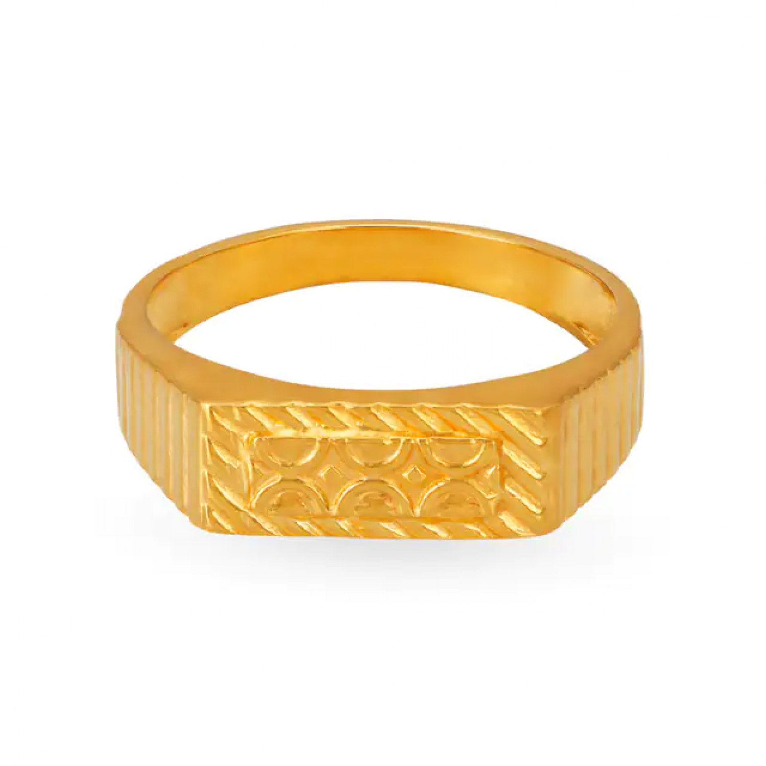 Rectangle Pattern Gold Ring