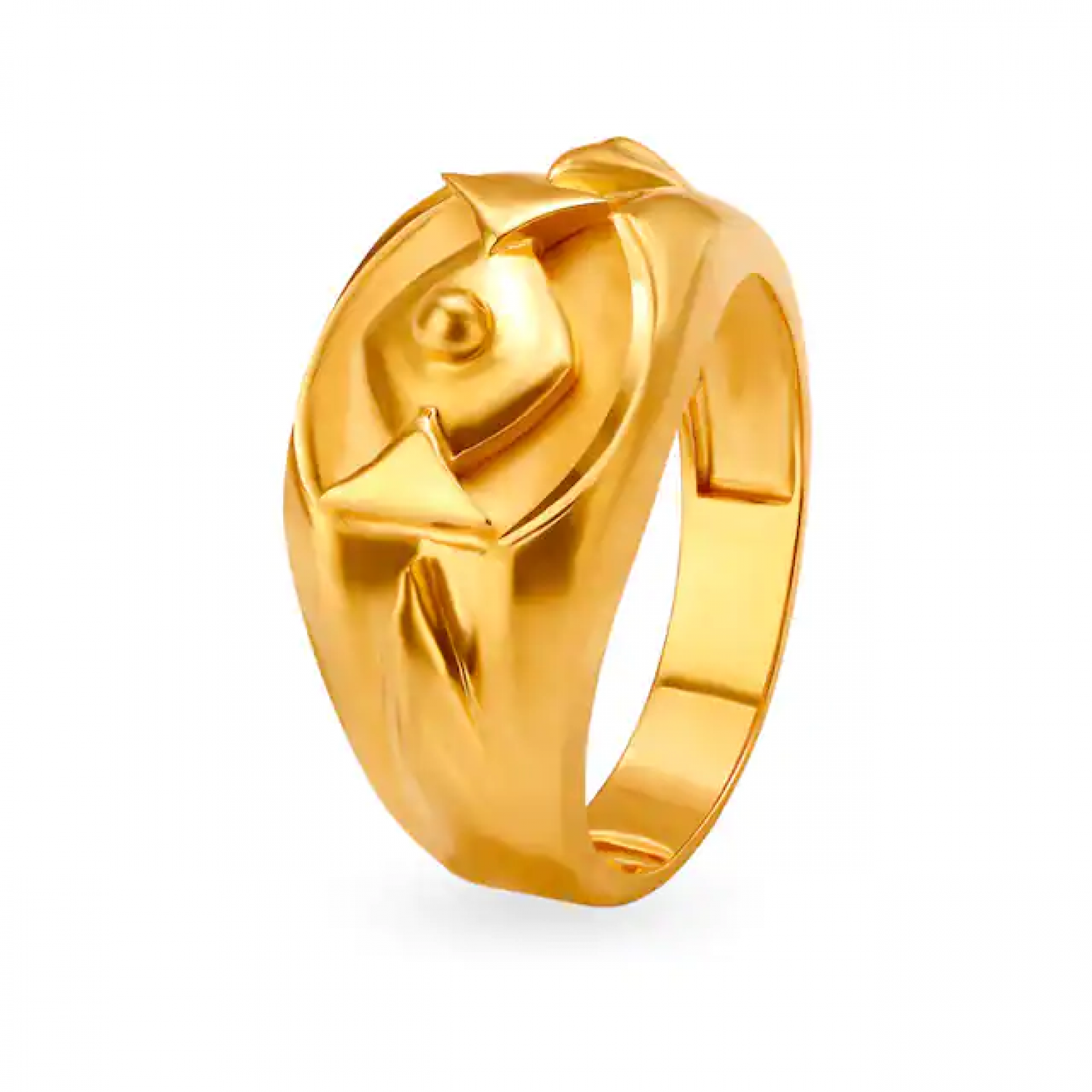 Surreal Engraved Gold Ring